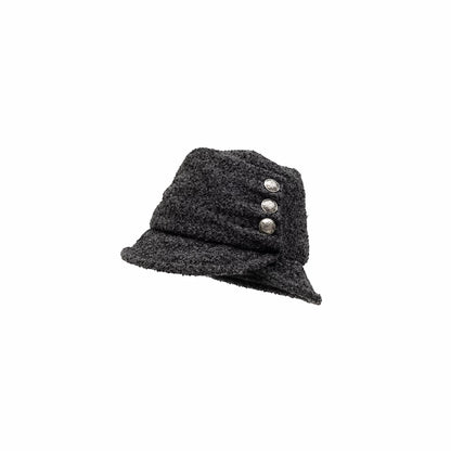 Tweed Ruched Bucket Hat