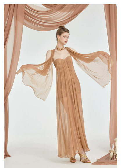 Thea Strapless Mesh Backless Dress