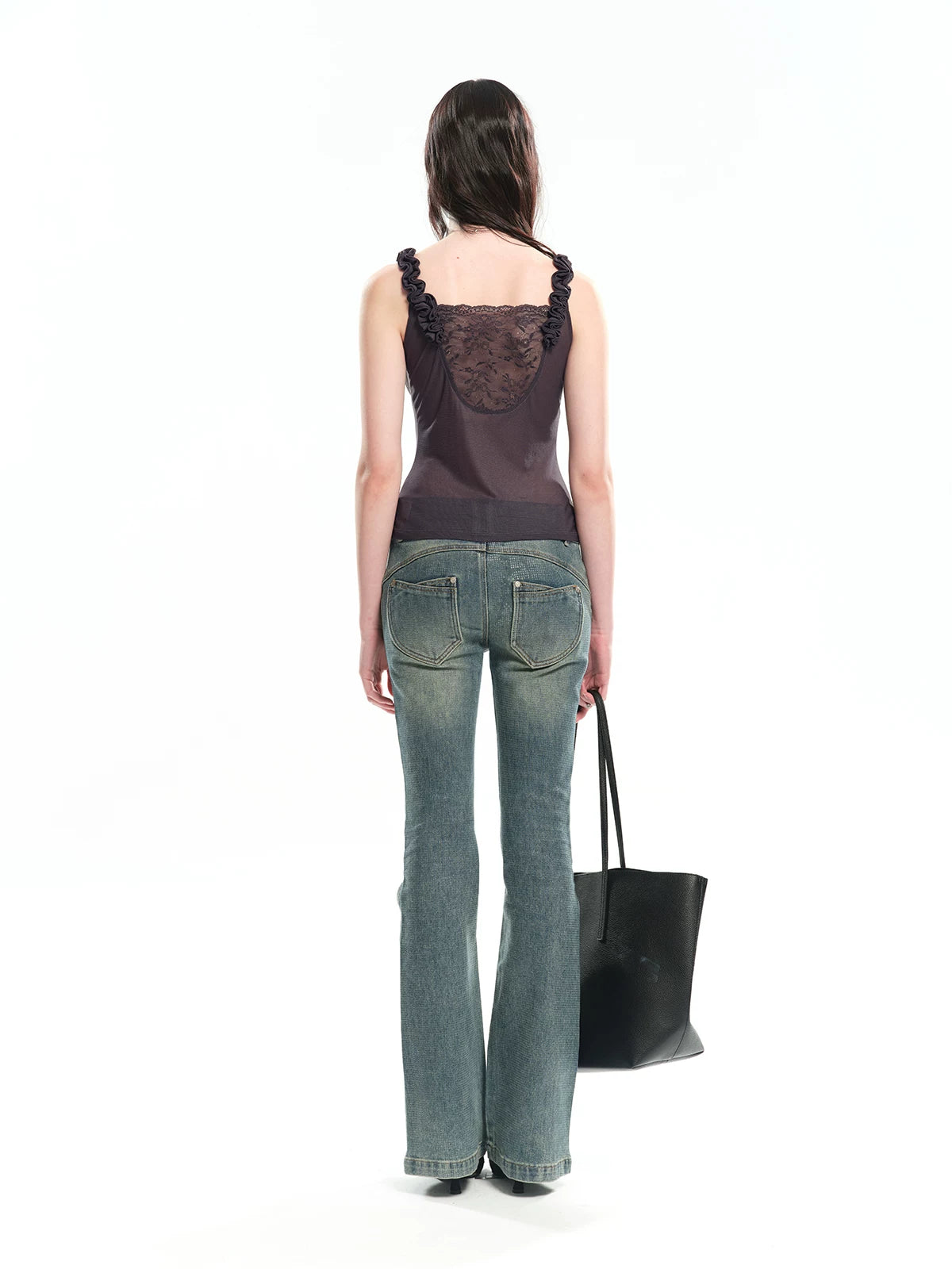 Acetate Lace Trim Cardigan Camisole