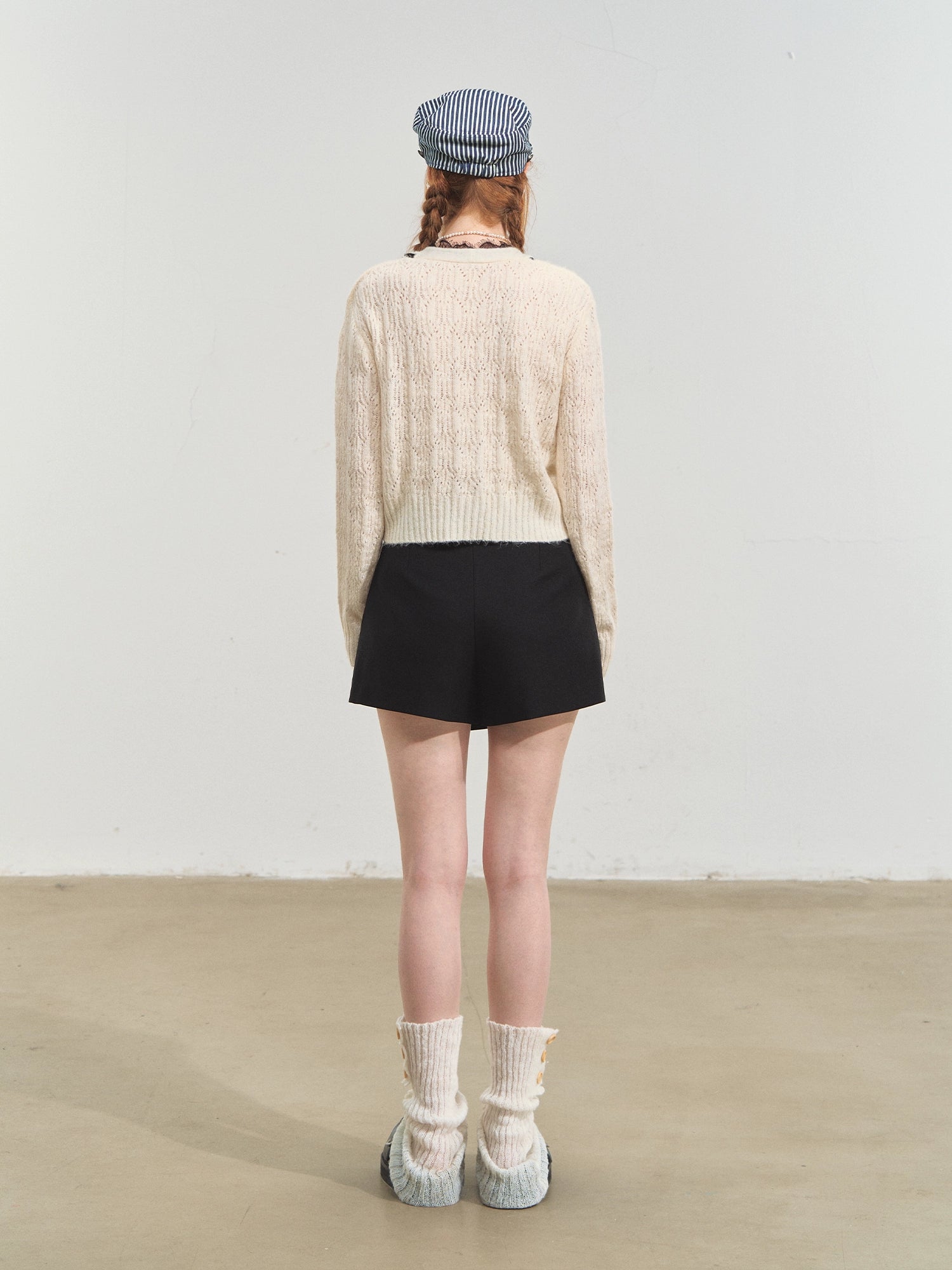 White Lace V-Neck Layered Cardigan