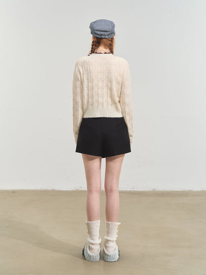 White Lace V-Neck Layered Cardigan