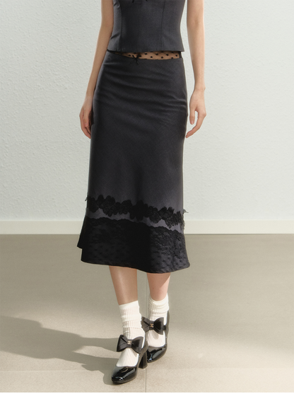 Lace Spaghetti Strap Tank Top &amp; Mini Skirt Set