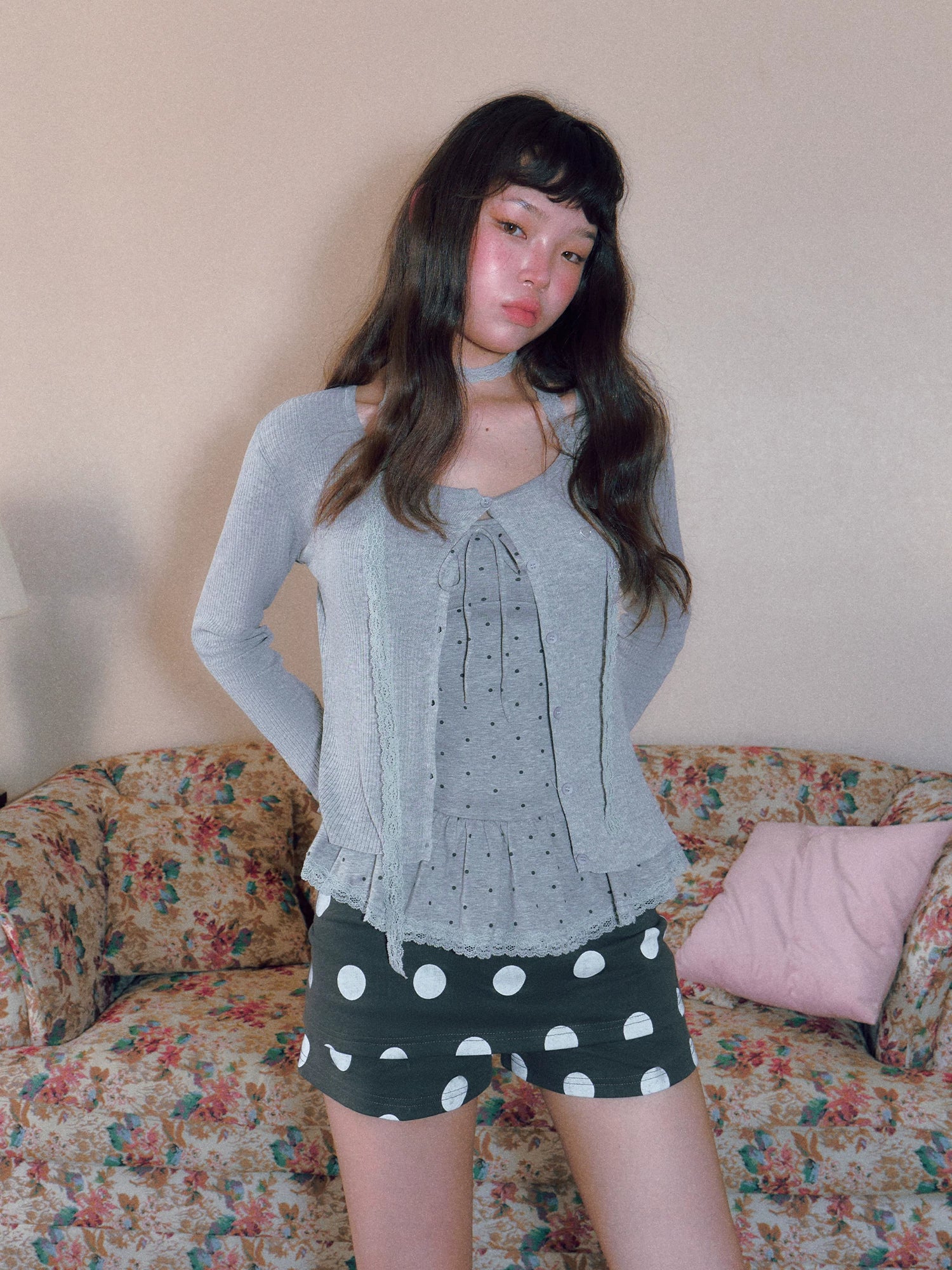 Polka Dot Lace Twinset