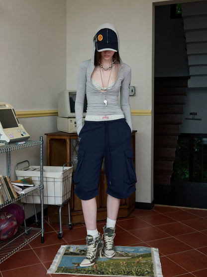 Striped Cotton Lounge Shorts