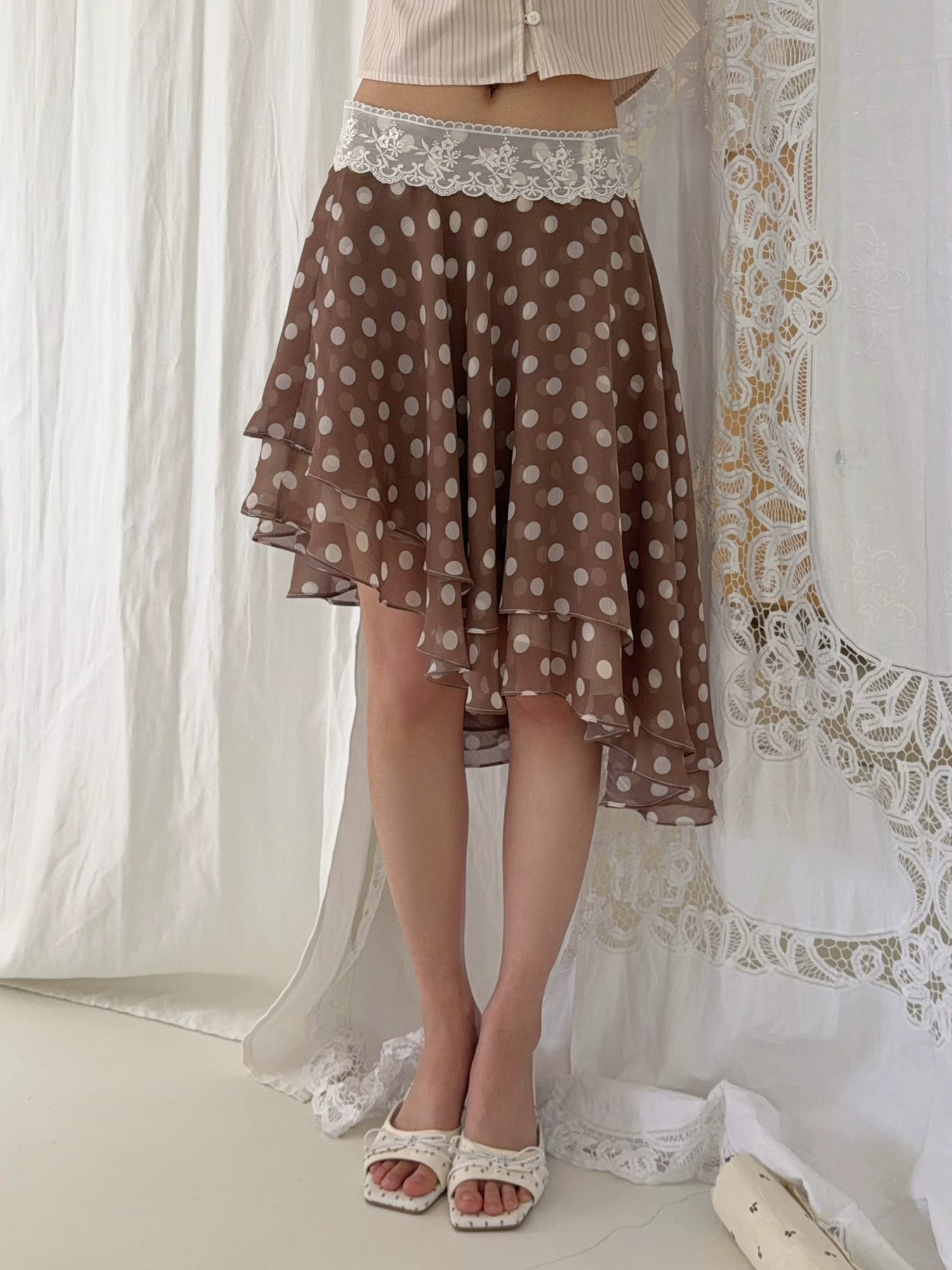 Vintage Polka Dot A-Line Skirt
