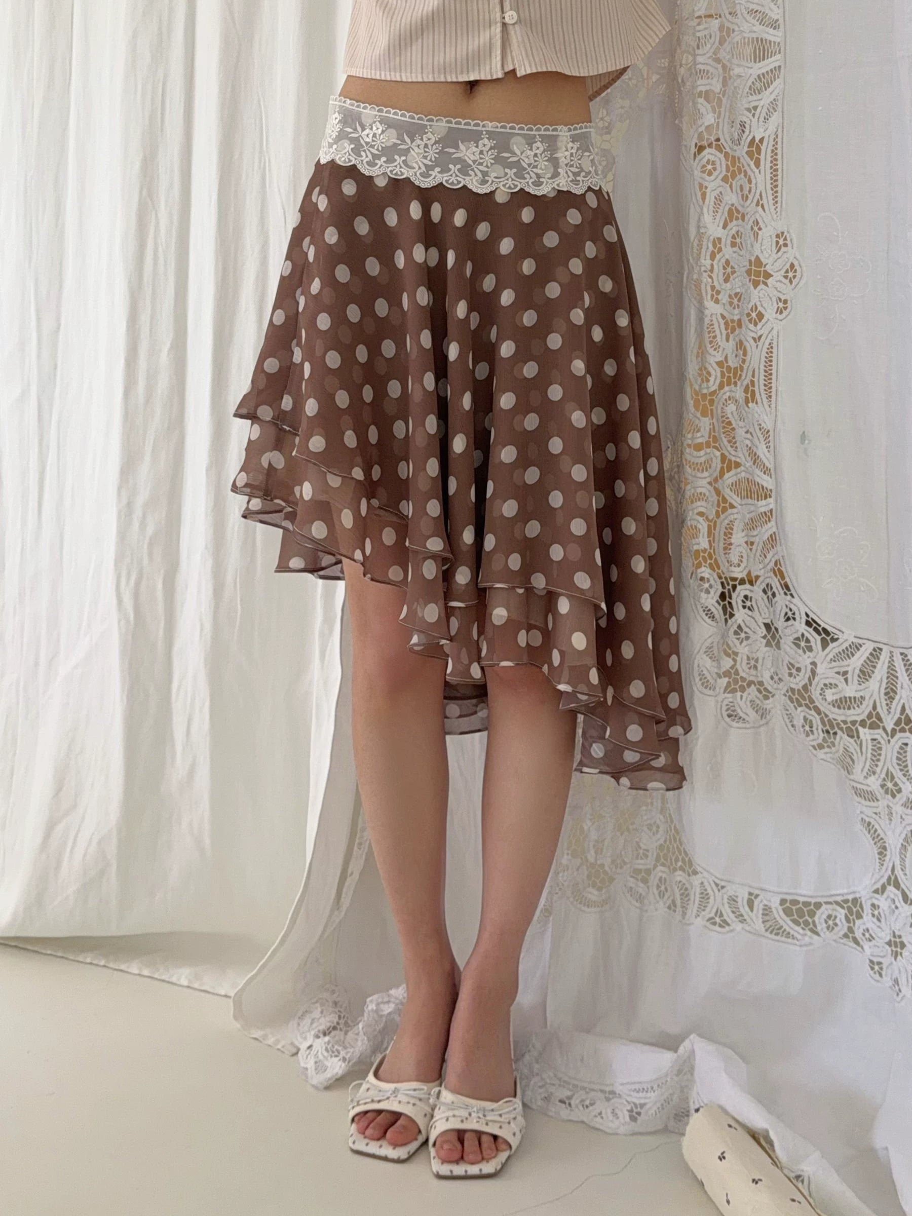 Vintage Polka Dot A-Line Skirt