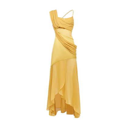 Ayla Slit Full-Skirt Dress