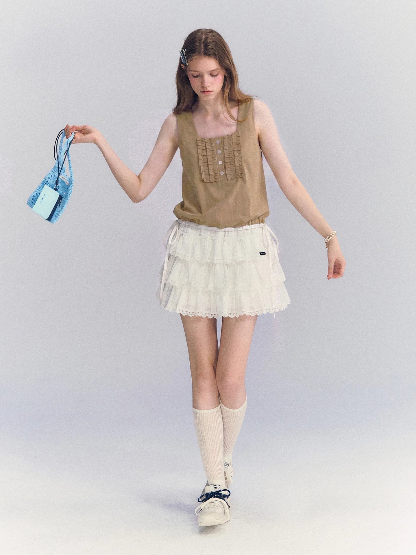 Ruffle Drawstring Tank
