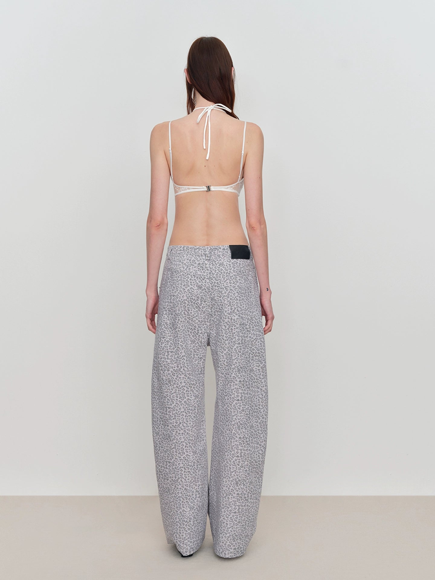 Low-Rise Drop-Crotch Loose Wide-Leg Pants