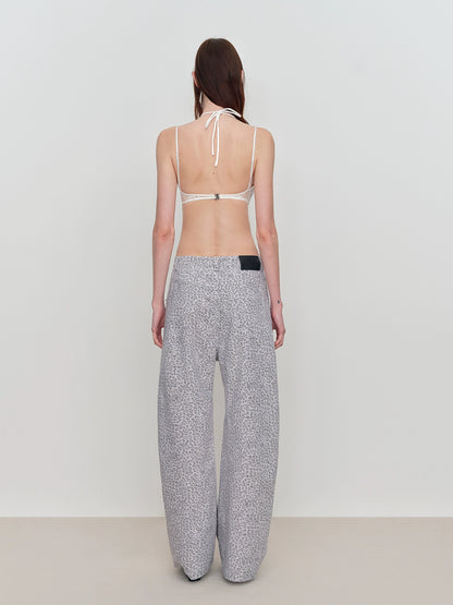 Low-Rise Drop-Crotch Loose Wide-Leg Pants