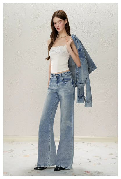 Lightning Whisker Washed Flare Jeans