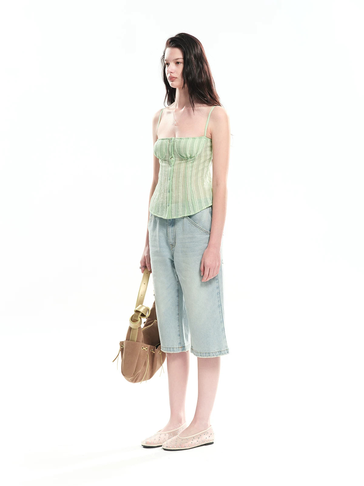 Striped Slim Cardigan Camisole