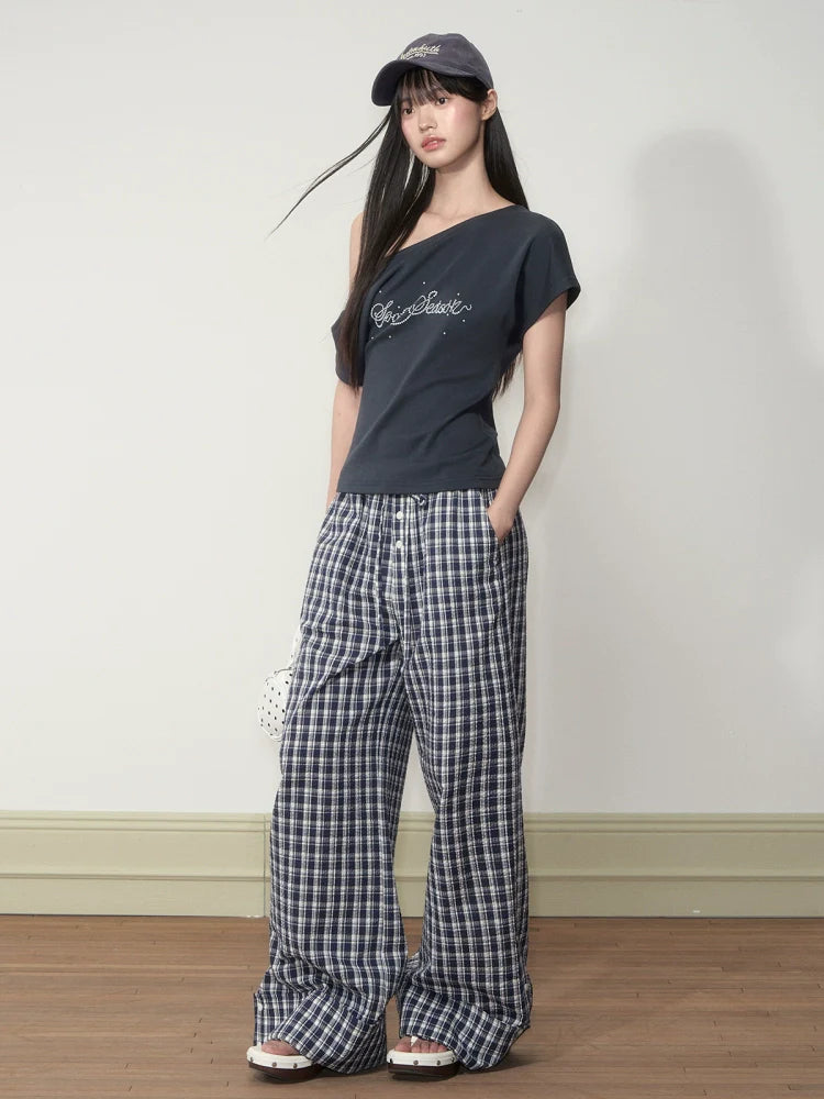 Pearl Waist - Cinching Off-Shoulder T-shirt