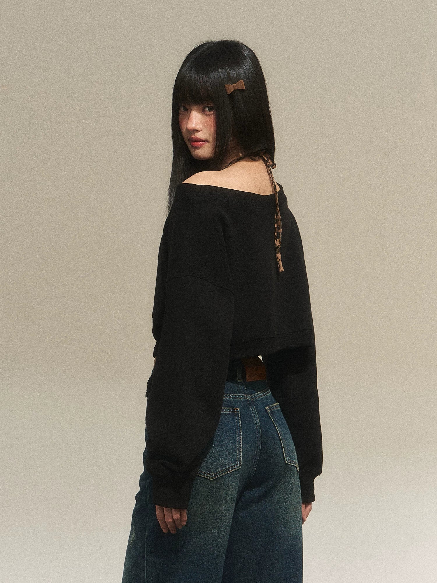 Leopard Strap Asymmetrical Two-Piece Top