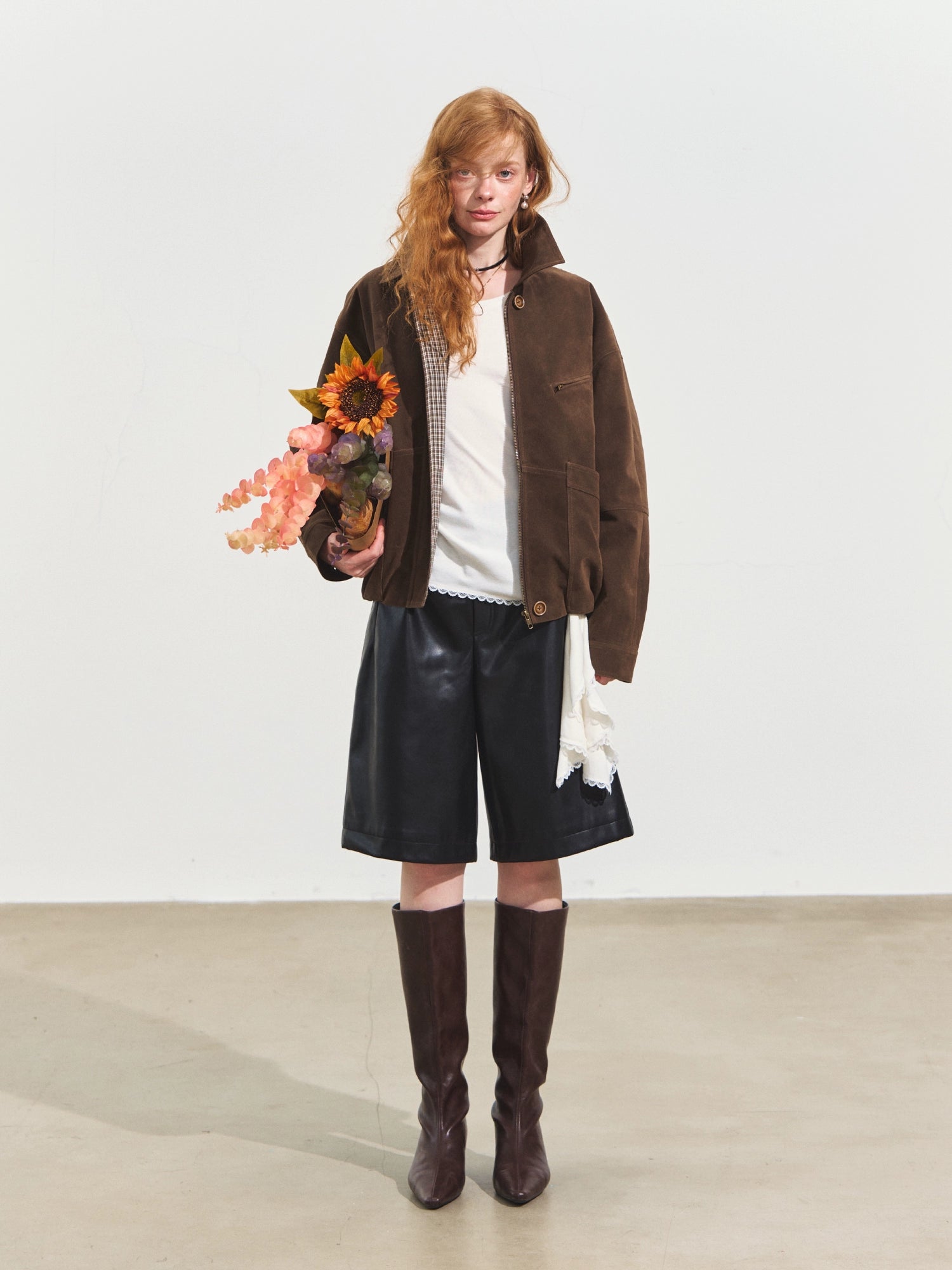 Faux Leather Wide-Leg Shorts