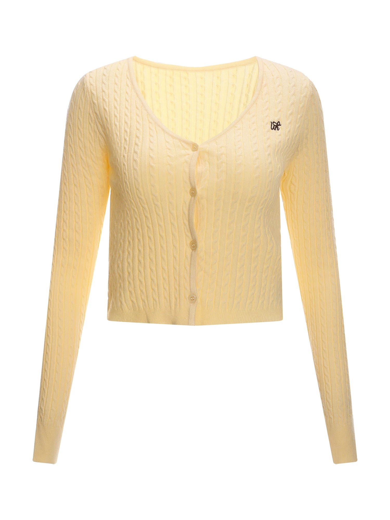 Jacquard V-Neck Knit Cardigan