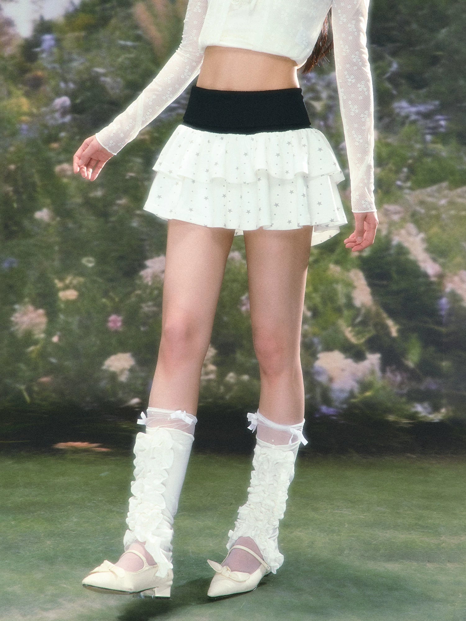 Star Print Mini Skirt