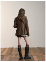 Brown Studded Suede Cinched Jacket