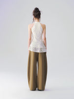 Cutout Jacquard V-Neck Tank