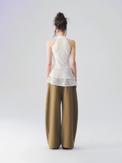 Cutout Jacquard V-Neck Tank