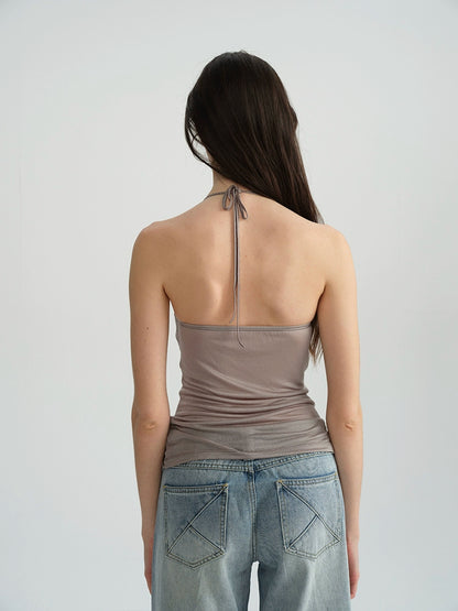 Purple Ruched Design Cami Top