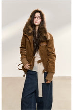 Fur Collar Suede Jacket