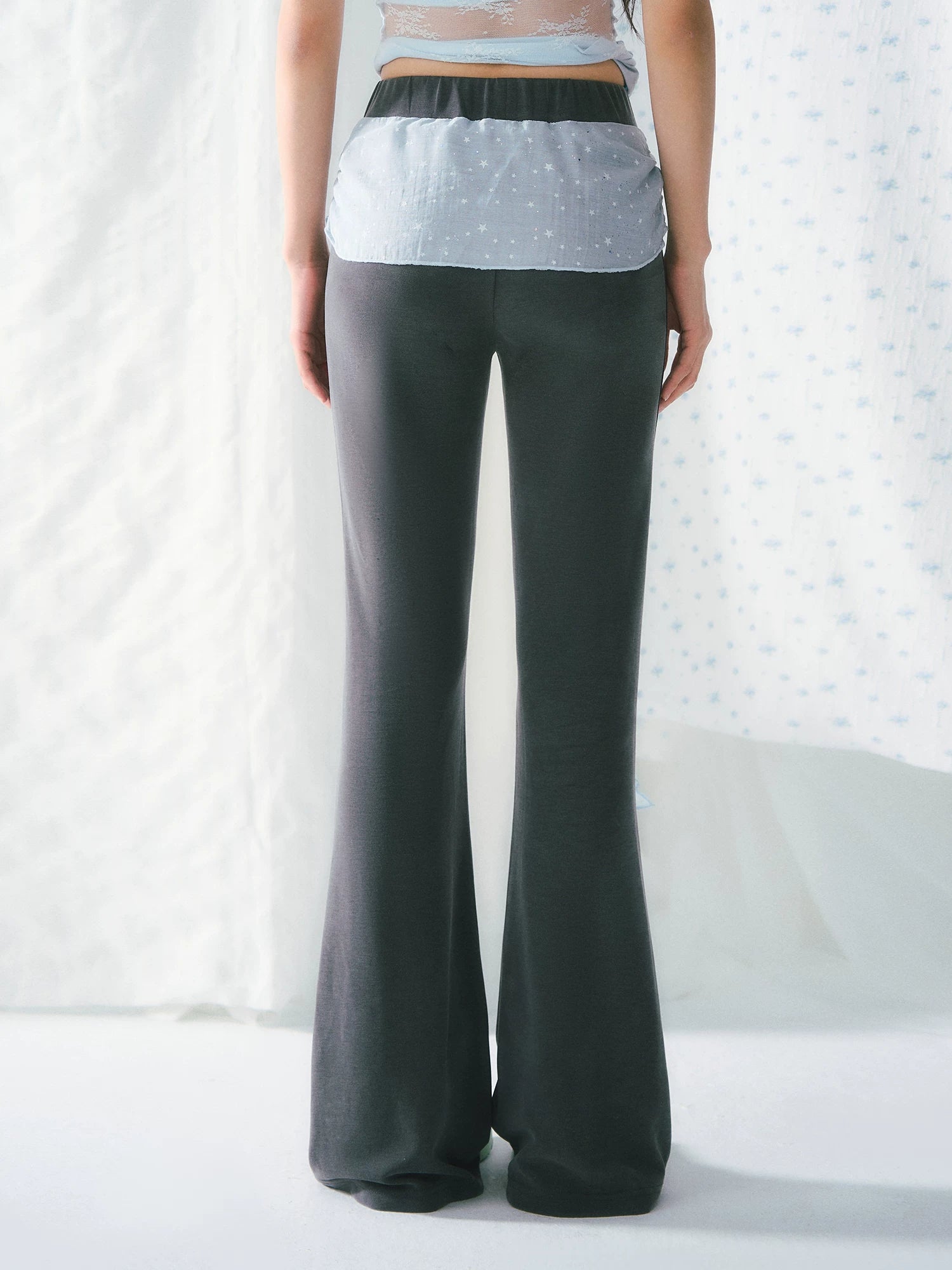 Ribbon Detail Flared Pants