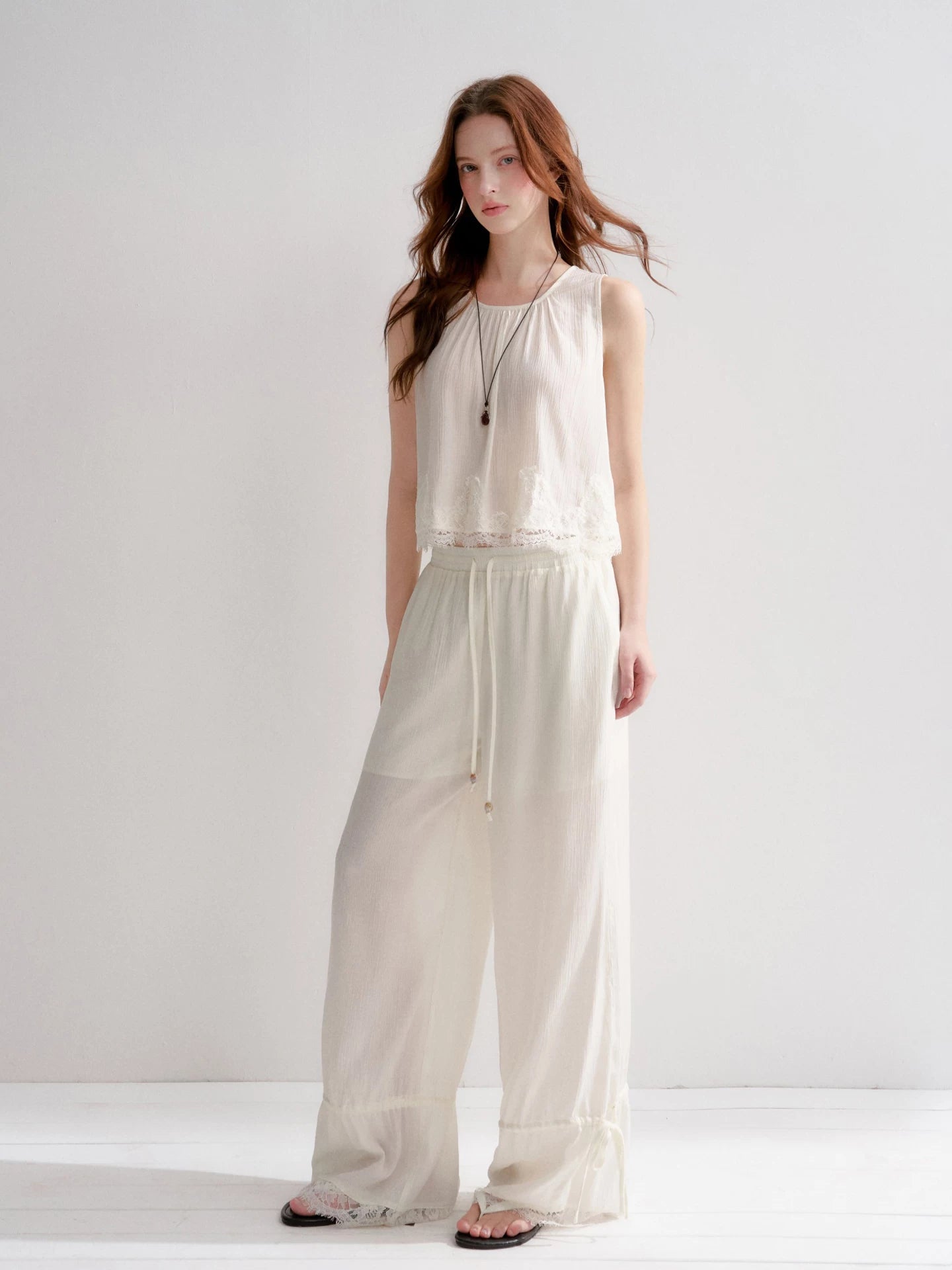 Lace Texture Two Piece Set