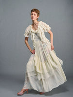 Vintage Ruffle Chiffon Dress
