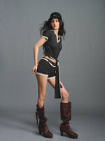 Tencel Polo Top & Shorts Set