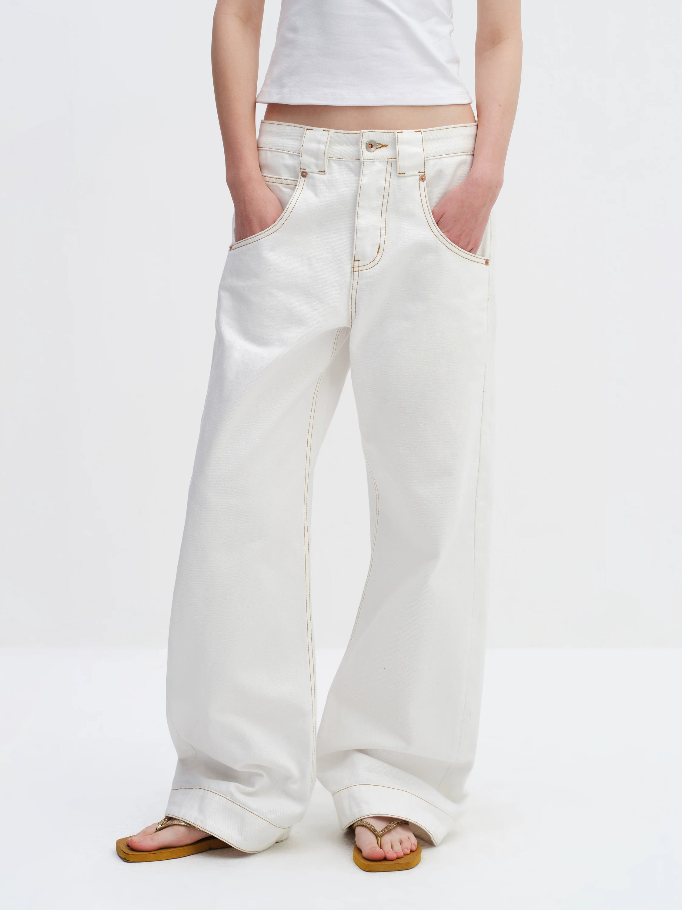 White Paris Button LEJ Jeans