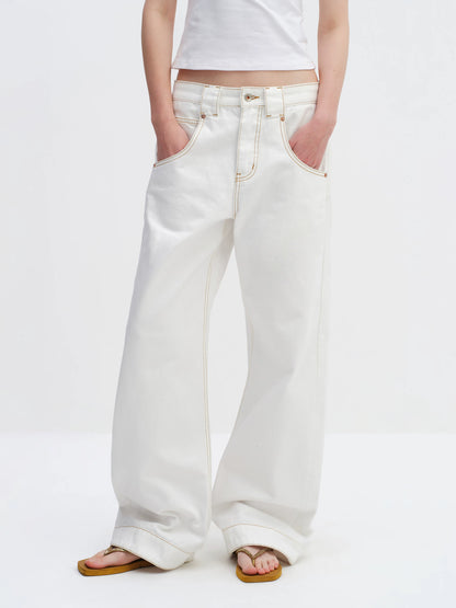 White Paris Button LEJ Jeans