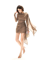 Asymmetric Mesh Knit Dress