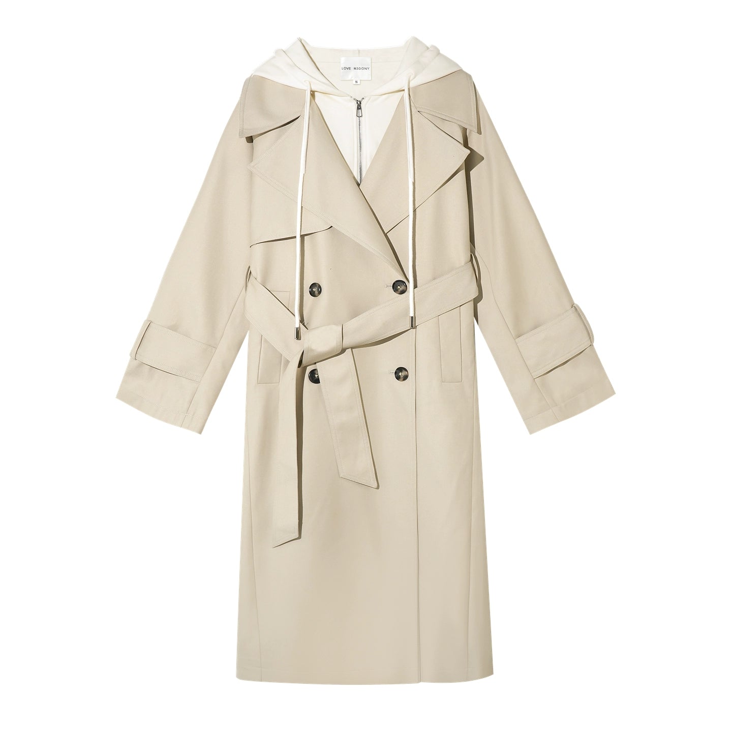 Khaki Hooded Trench Coat