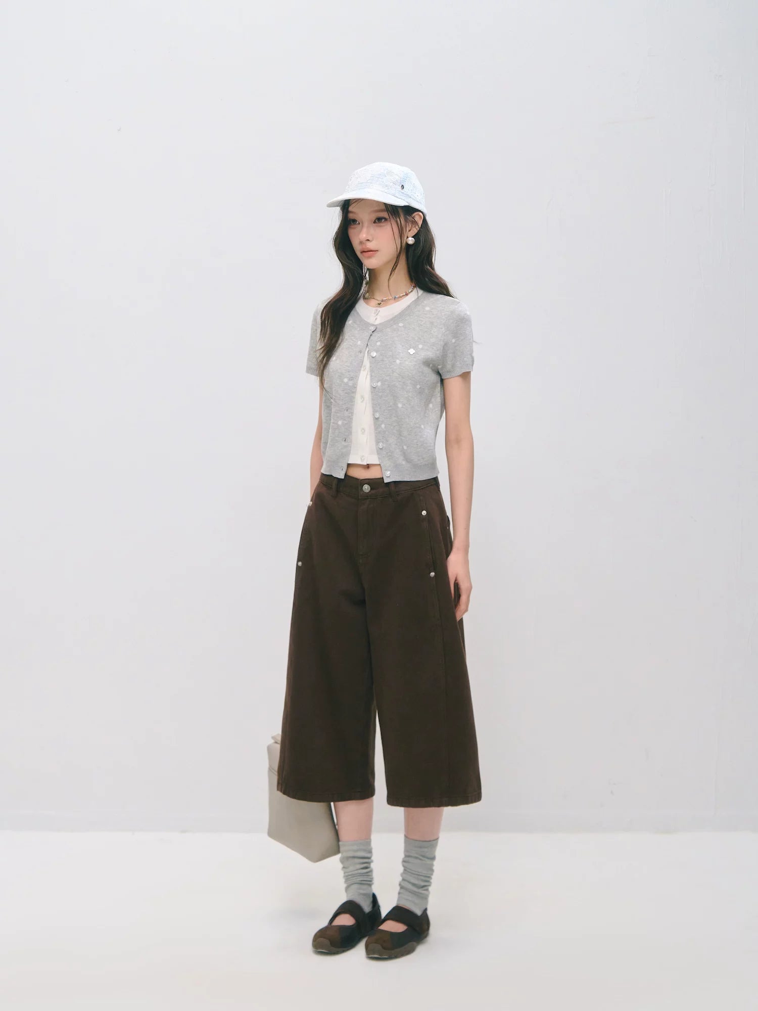 Polka Dot Layered Knit Tee