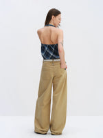 Classic Plaid Halter Backless Vest