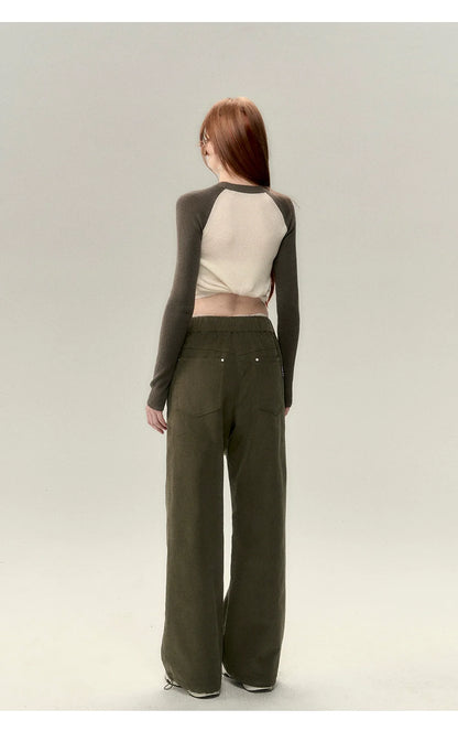 Apricot &amp; Coffee Wool Knit Sweater