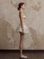 Apricot Corset Top & Skirt Set