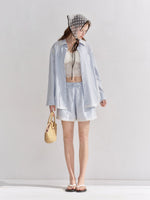 Lace Trim Shirt Set