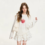 Apple Printed Bow Sequin T-Shirt