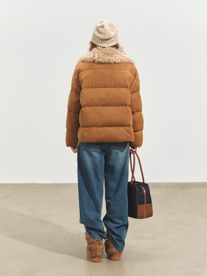 Curved Seam Wide-Leg Jeans