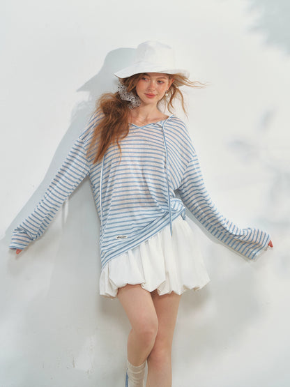 White Ballet-style Puff Midi Skirt