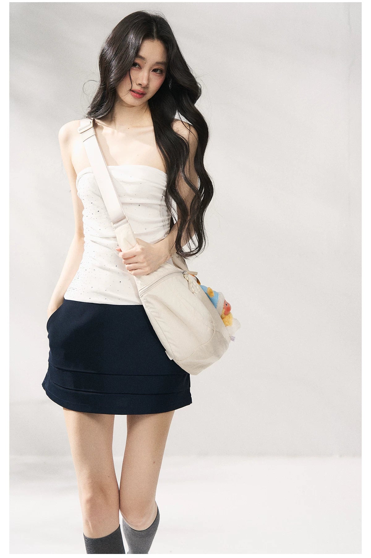 Navy Blue Cropped Shrug &amp; Dress Set