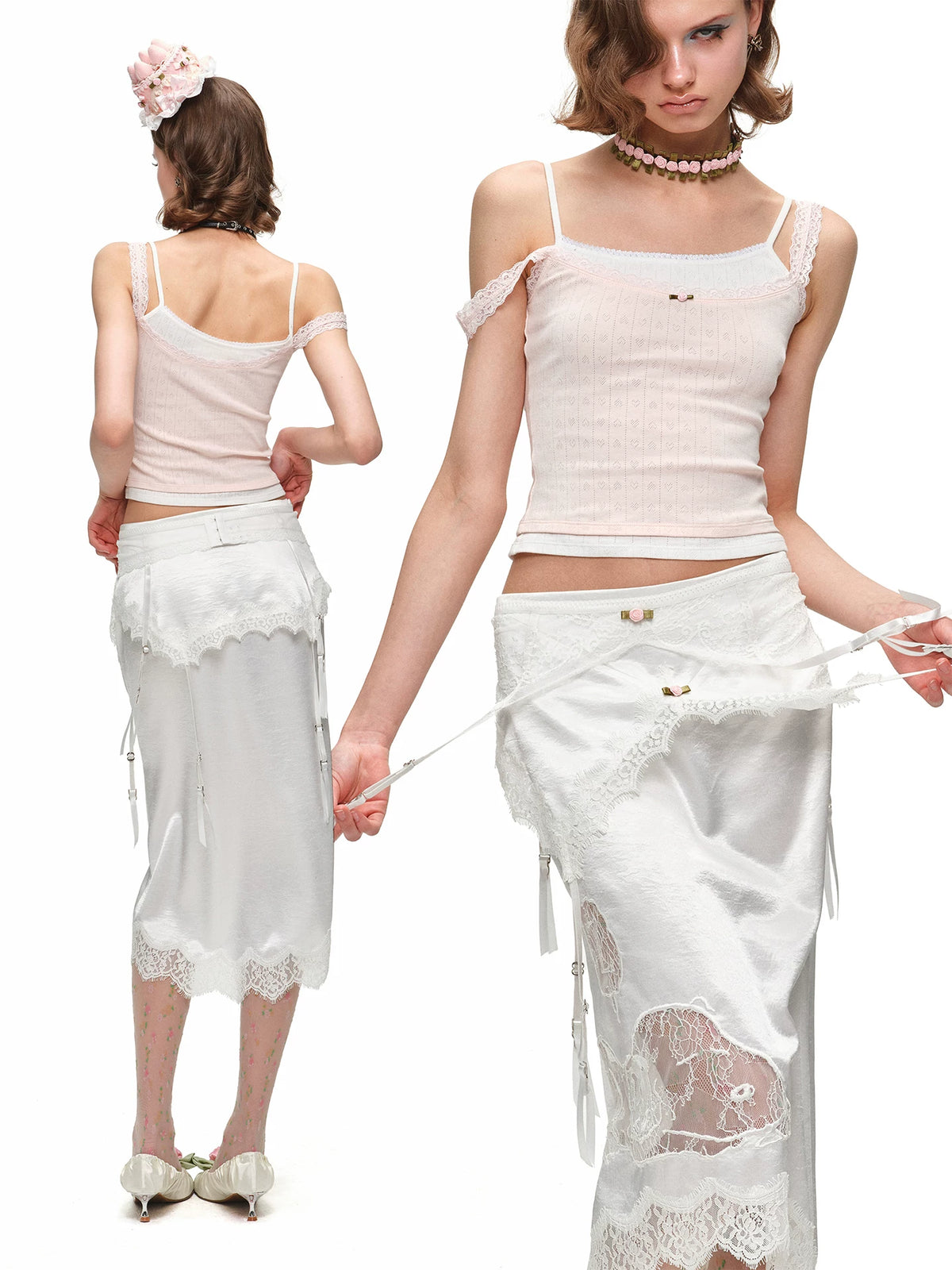Asymmetric Lace Cami Top