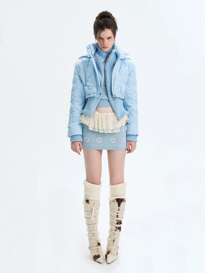 Quilted Cropped Down Jacket