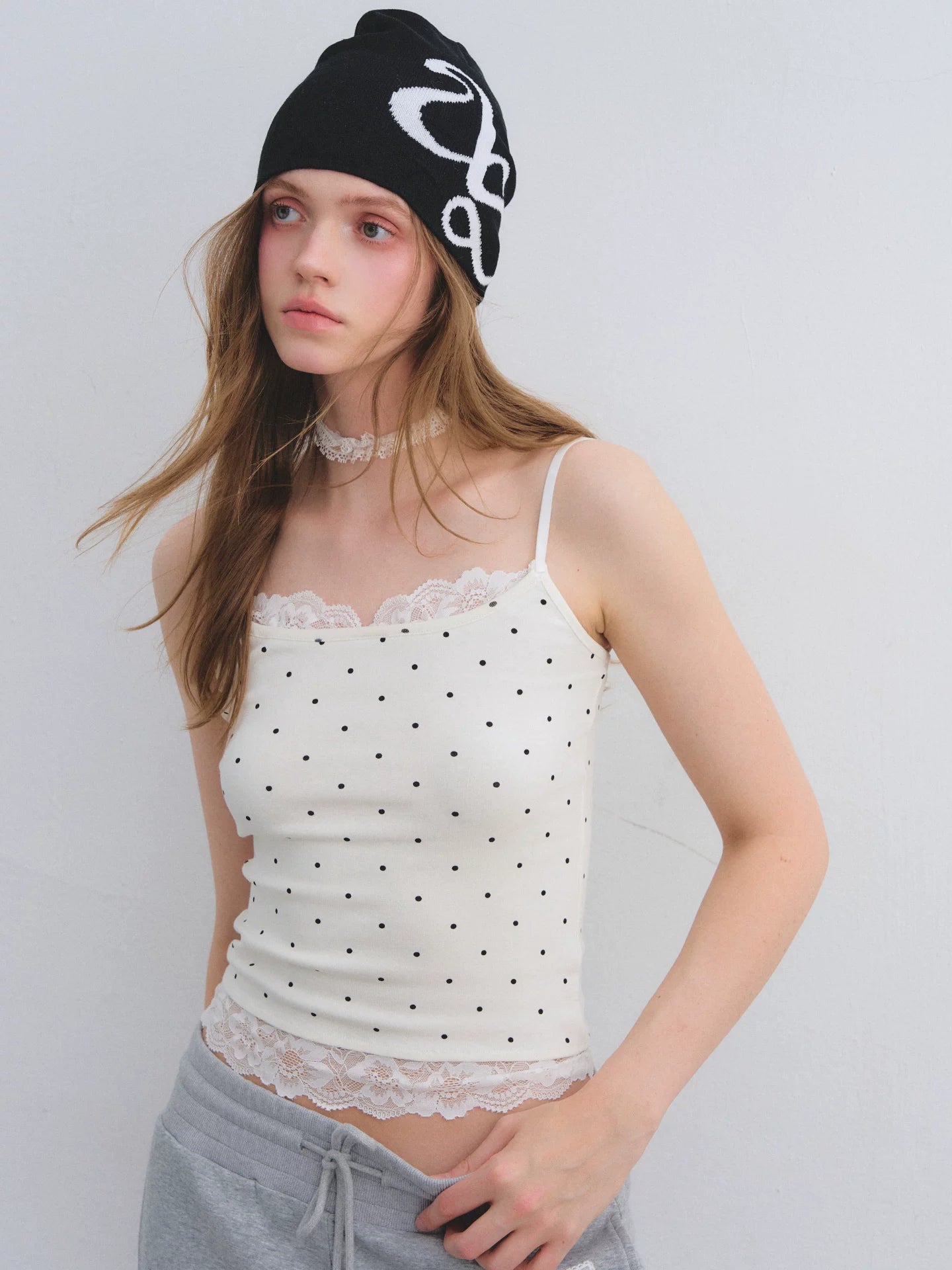 Polka Dot Lace Camisole
