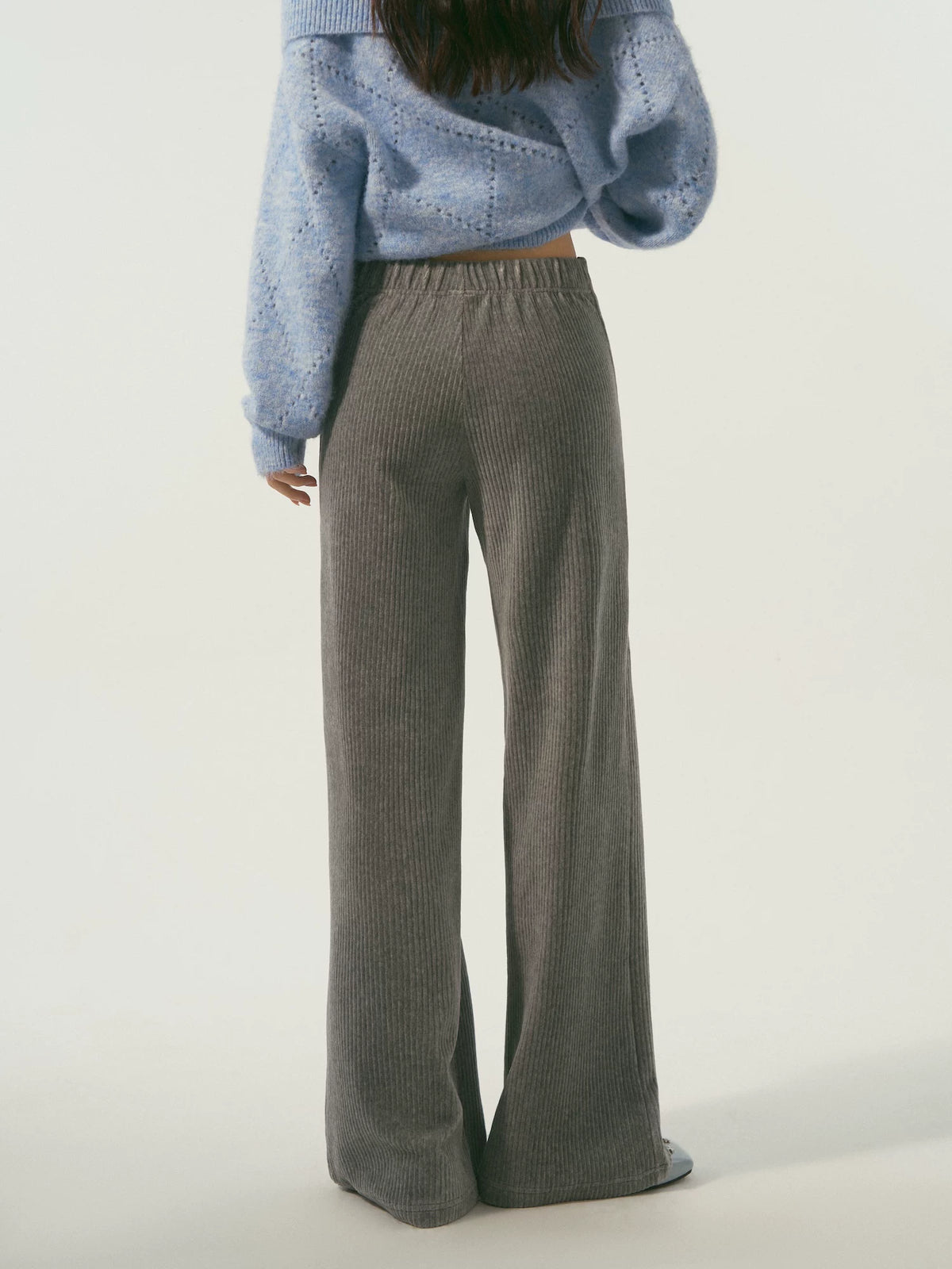 Brown &amp; Gray Corduroy Pants Set