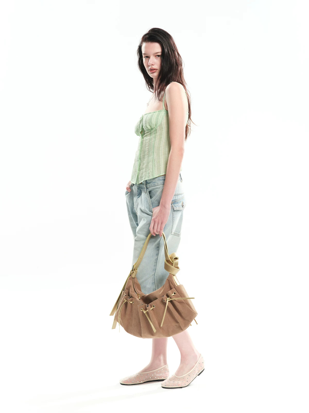 Striped Slim Cardigan Camisole