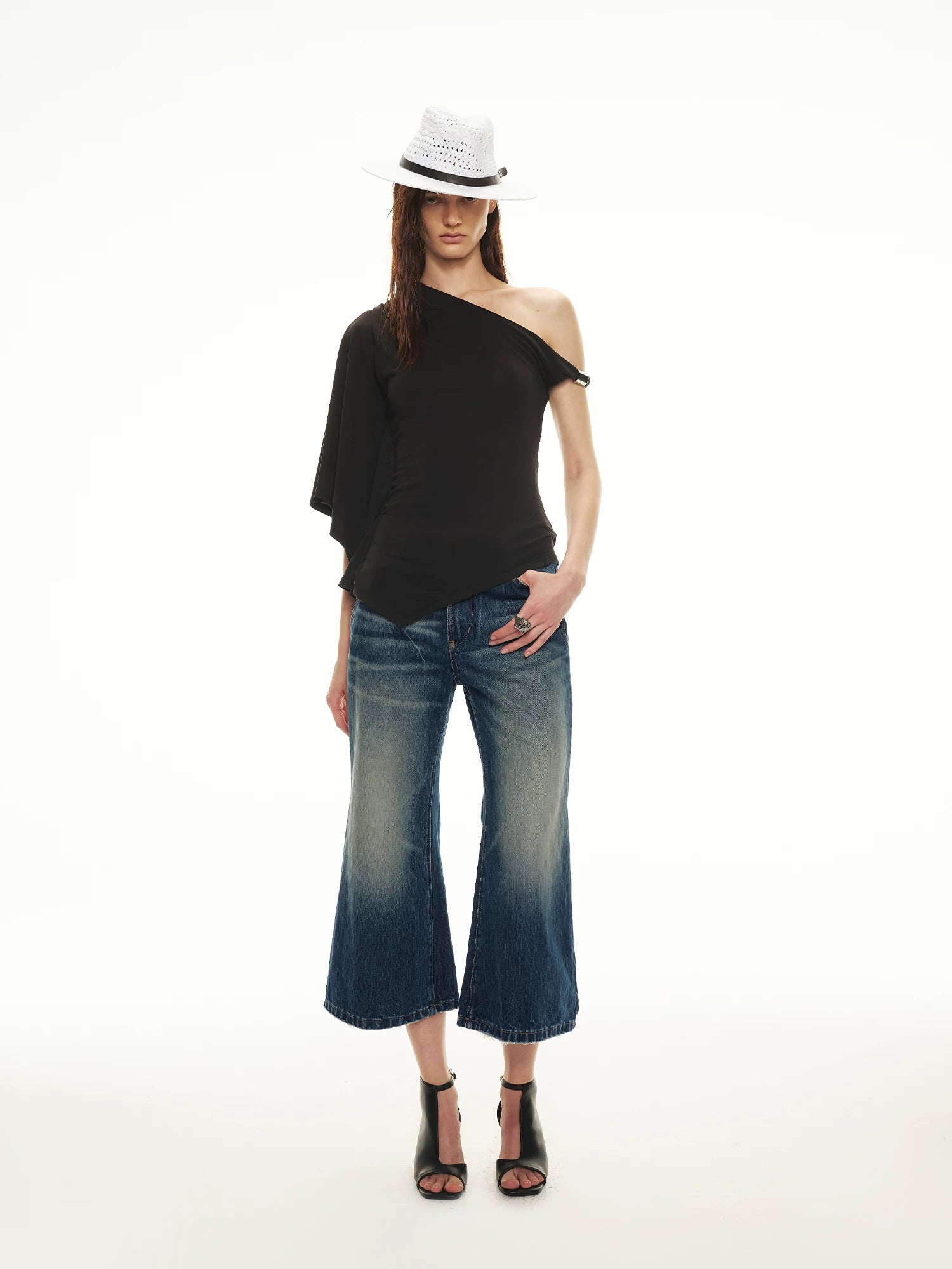 Vintage Flare Capri Jeans