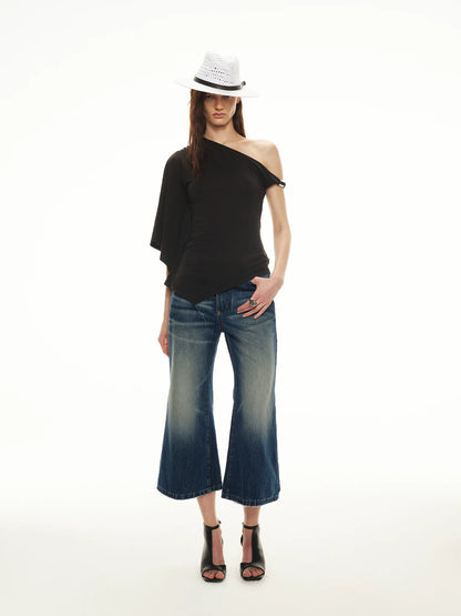 Vintage Flare Capri Jeans